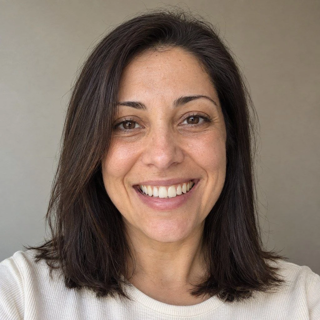 Illustrative edited smile on a fictional woman